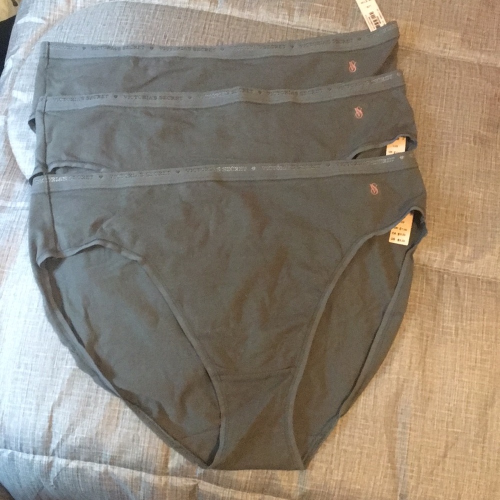 Victoria’s Secret high-leg brief. Large. Grey. NWT